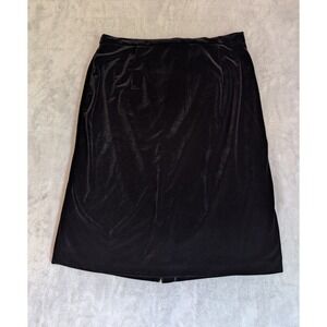 Vintage R&K Evening Black Velvet A-Line Skirt Midi 18 USA Victorian Elegant Goth